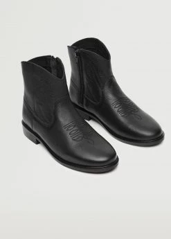 Mango Shoes Sales 22 Mango Kids Leather Cowboy Ankle Boots Black