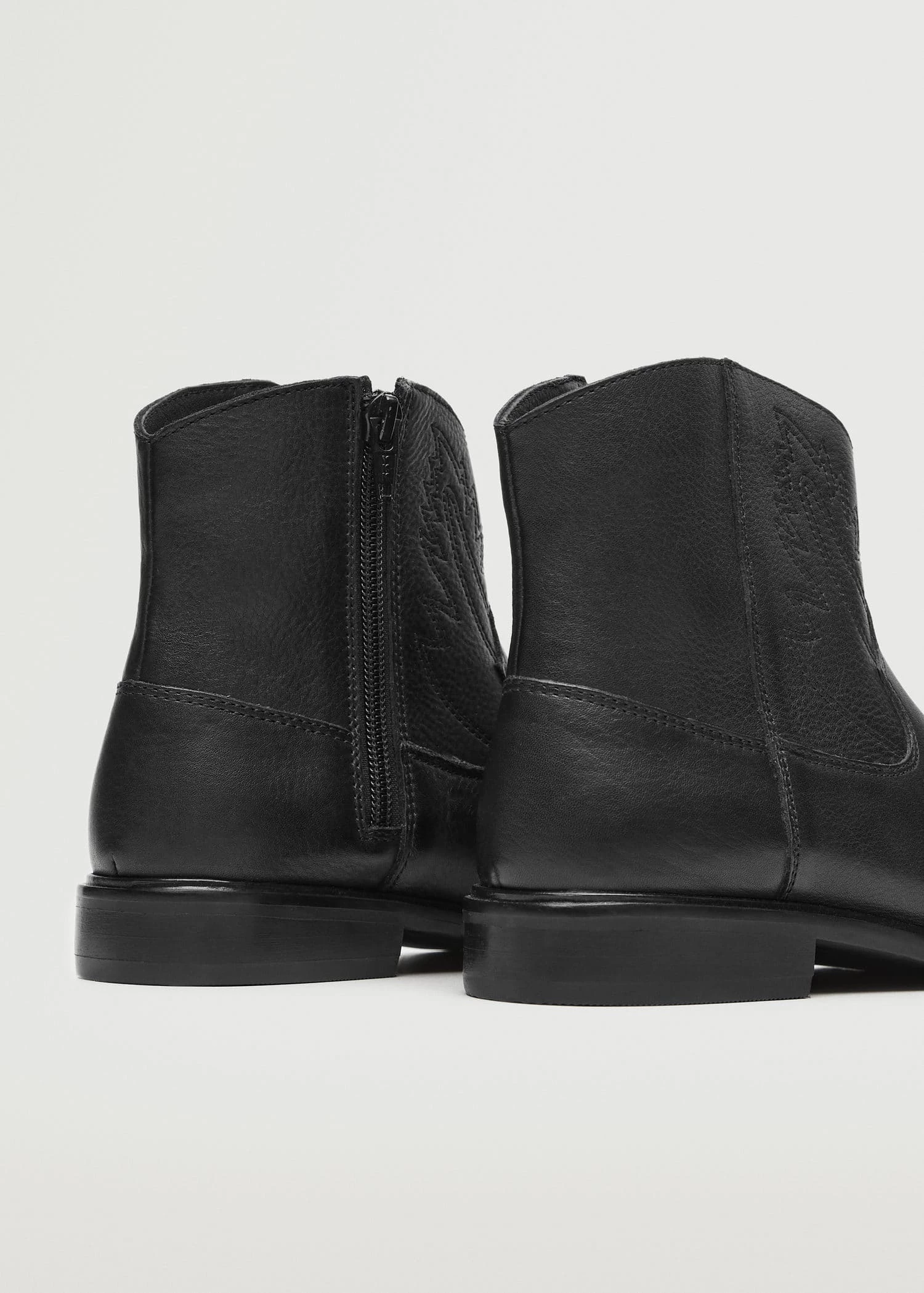 Mango Kids Leather Cowboy Ankle Boots Black 4 Mango Kids Leather Cowboy Ankle Boots Black - Image 2