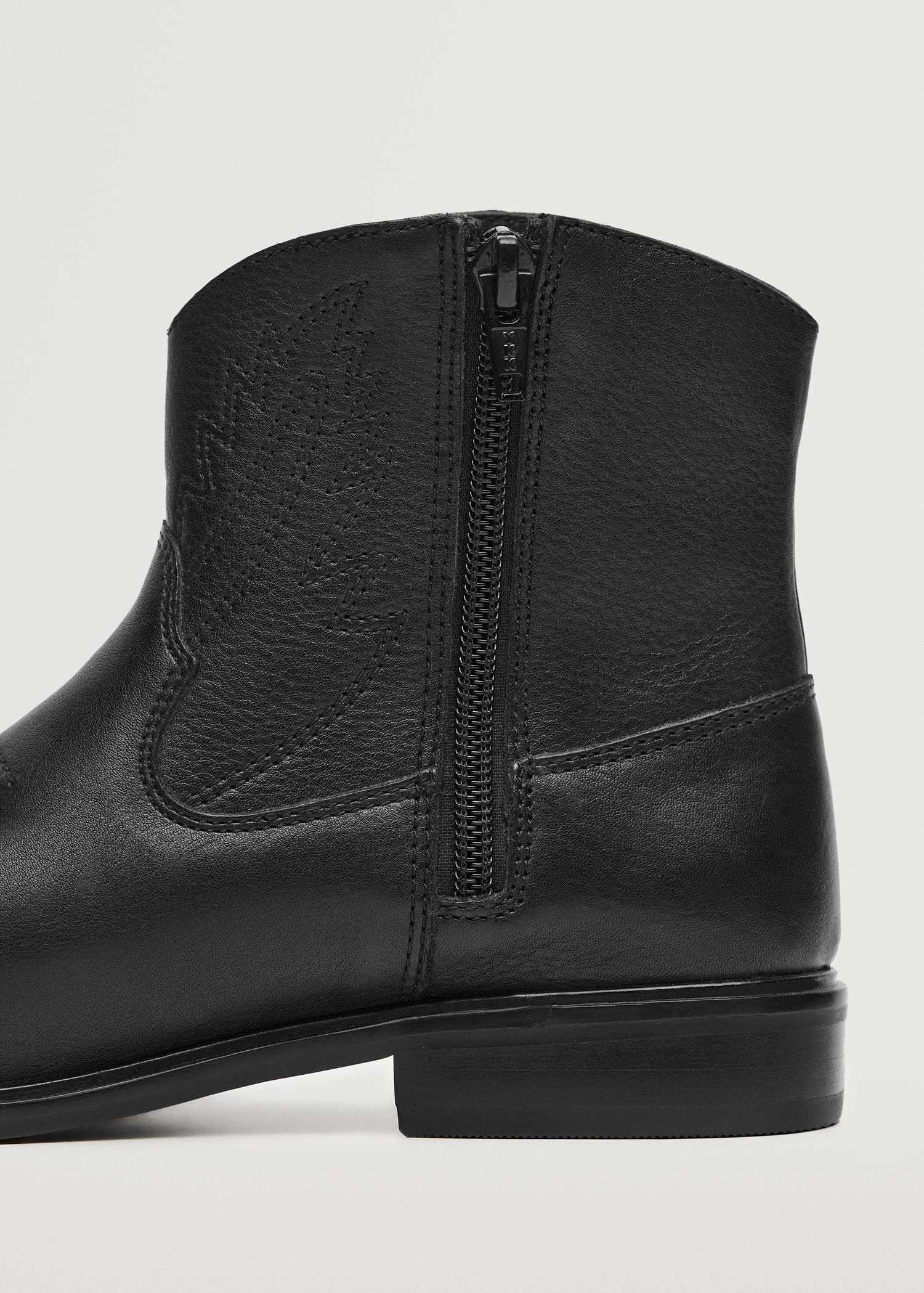 Mango Kids Leather Cowboy Ankle Boots Black 6 Mango Kids Leather Cowboy Ankle Boots Black - Image 4