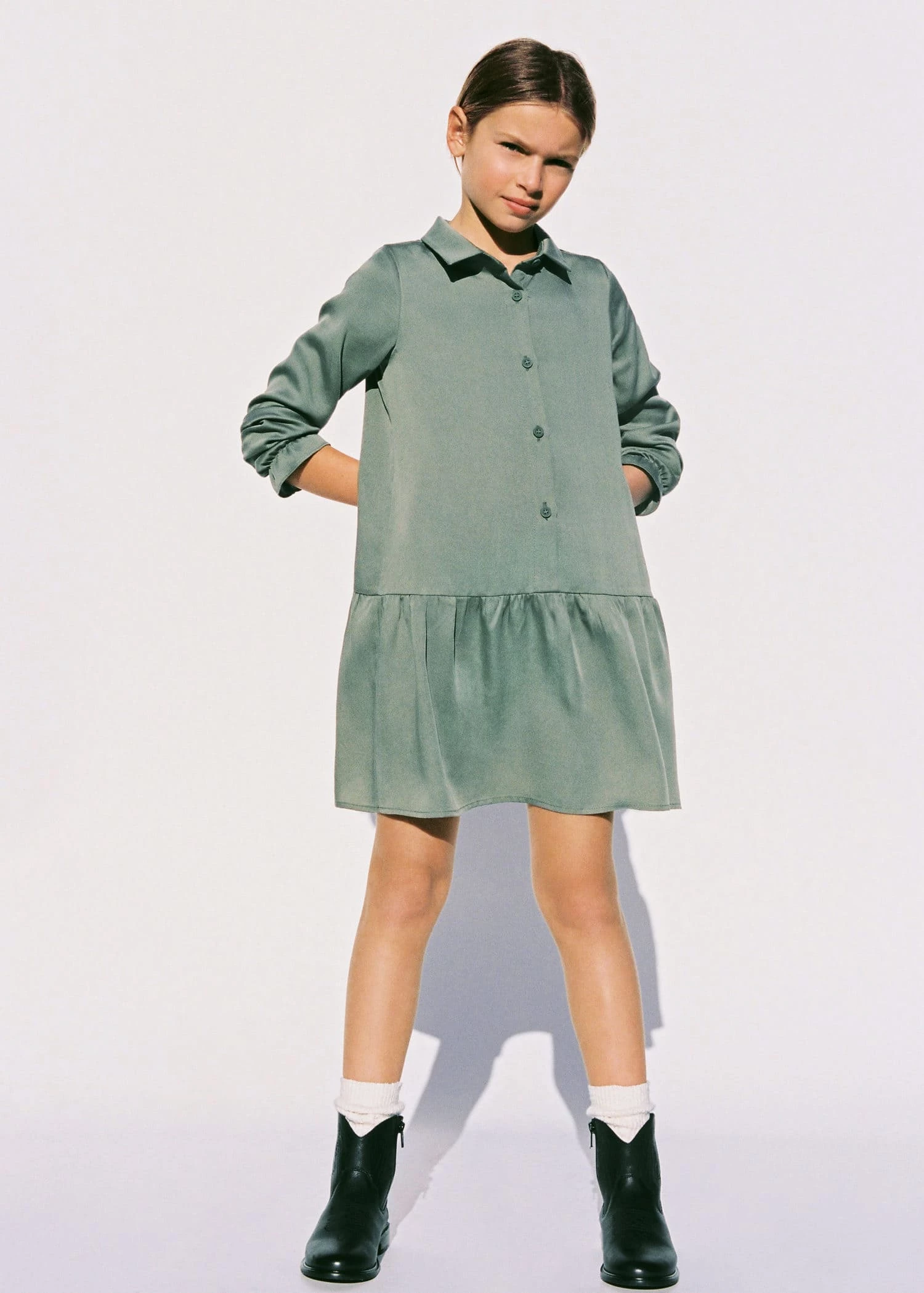 Mango Kids Leather Cowboy Ankle Boots Black 8 Mango Kids Leather Cowboy Ankle Boots Black - Image 6