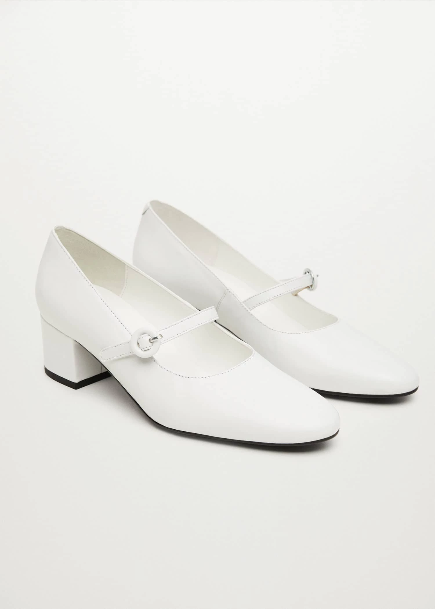 Heel Leather Shoes White 4 Heel Leather Shoes White - Image 3