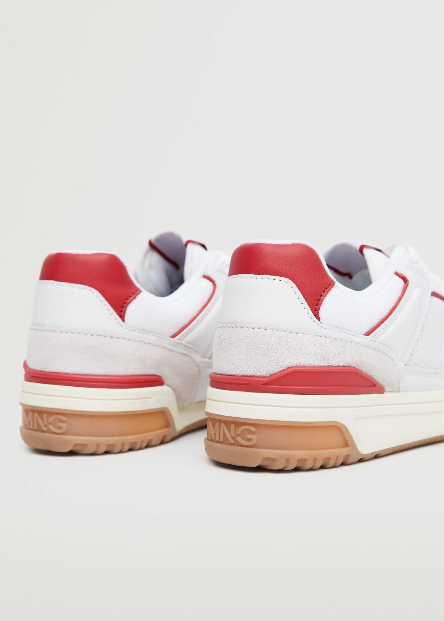 Lace-up Mixed Sneakers Red 5 Lace-up Mixed Sneakers Red - Image 3