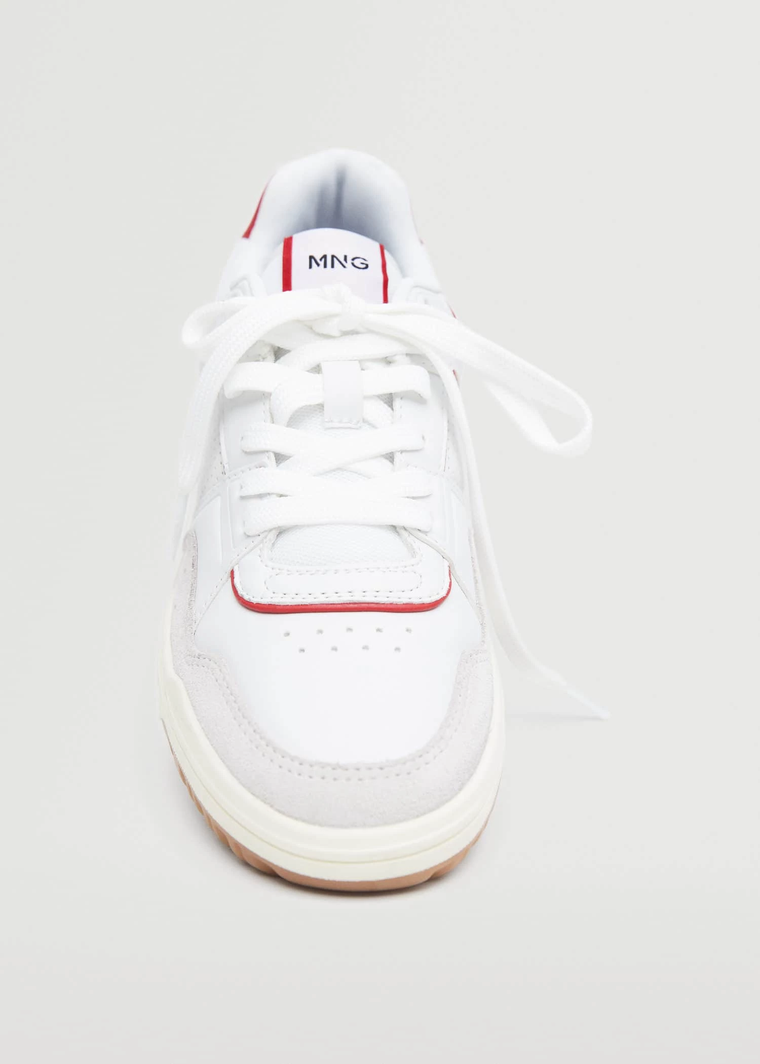 Lace-up Mixed Sneakers Red 11 Lace-up Mixed Sneakers Red - Image 9