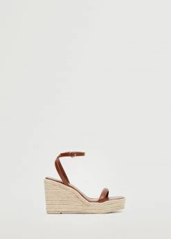 Wedge Strips Sandals Gold