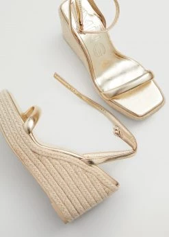 Wedge Strips Sandals Gold -Mango Shoes Sales unnamed file 307