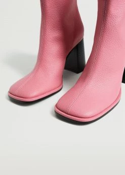 Heel Leather Ankle Boot Pink 9 Heel Leather Ankle Boot Pink -Mango Shoes Sales unnamed file 310
