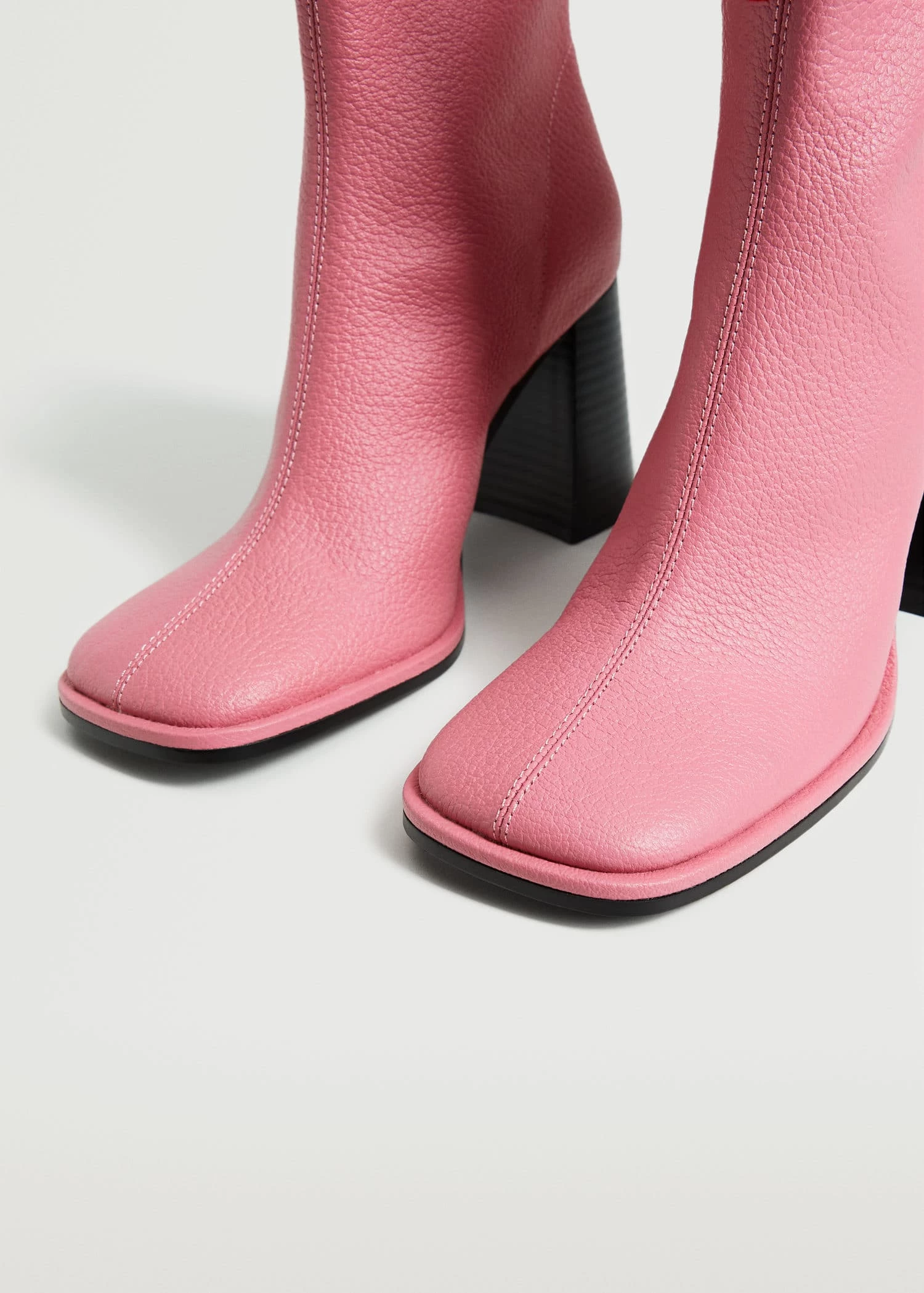 Heel Leather Ankle Boot Pink 4 Heel Leather Ankle Boot Pink - Image 3