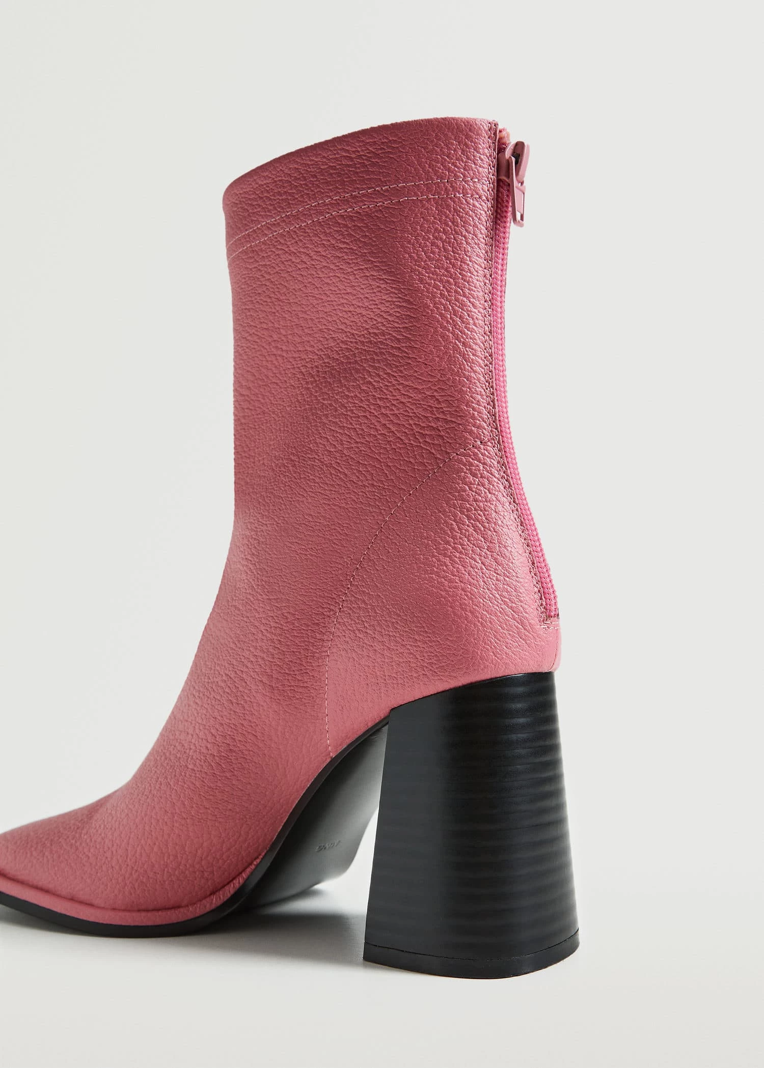 Heel Leather Ankle Boot Pink 5 Heel Leather Ankle Boot Pink - Image 4