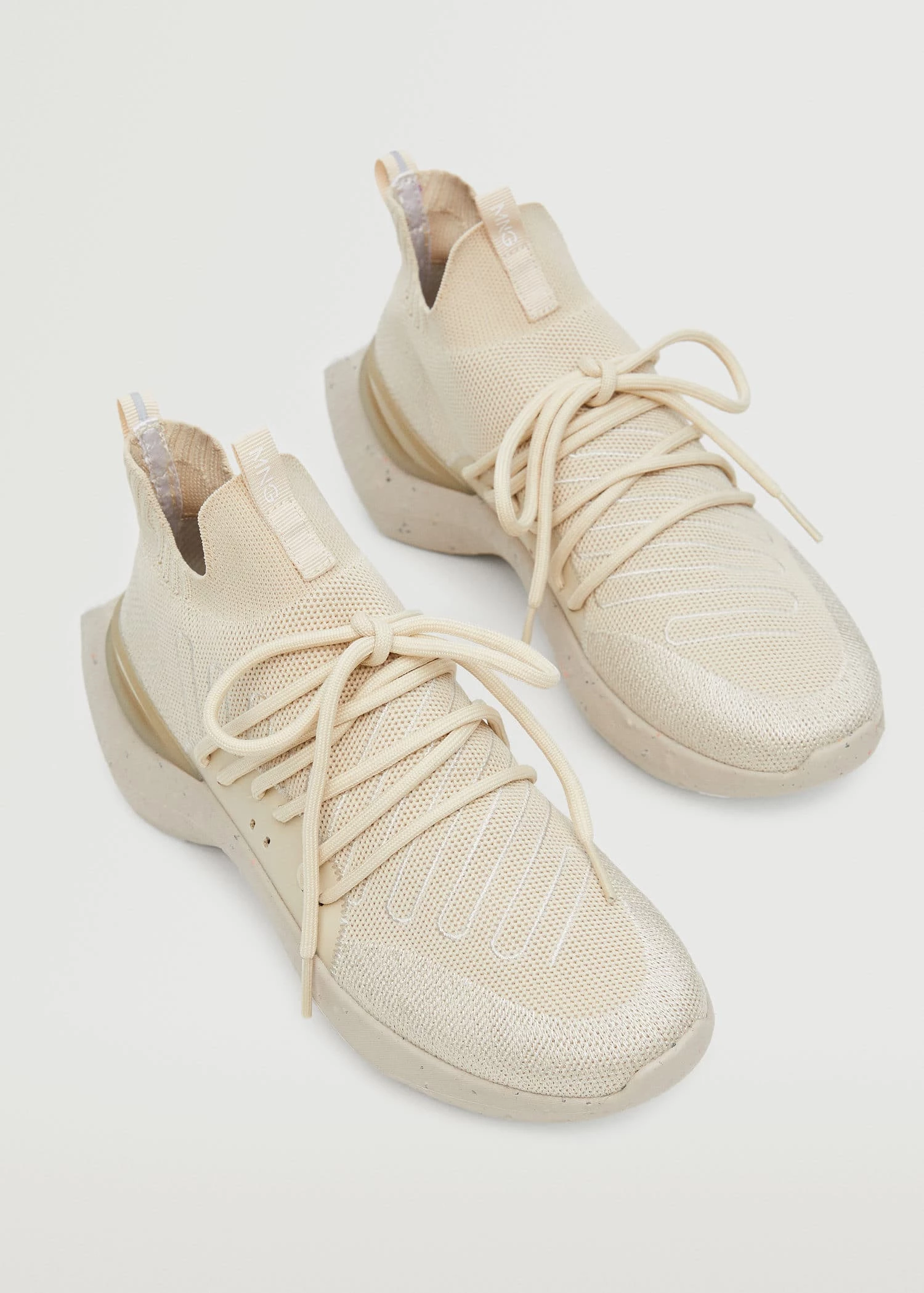 Contrast Sole Sneakers Beige 4 Contrast Sole Sneakers Beige - Image 2