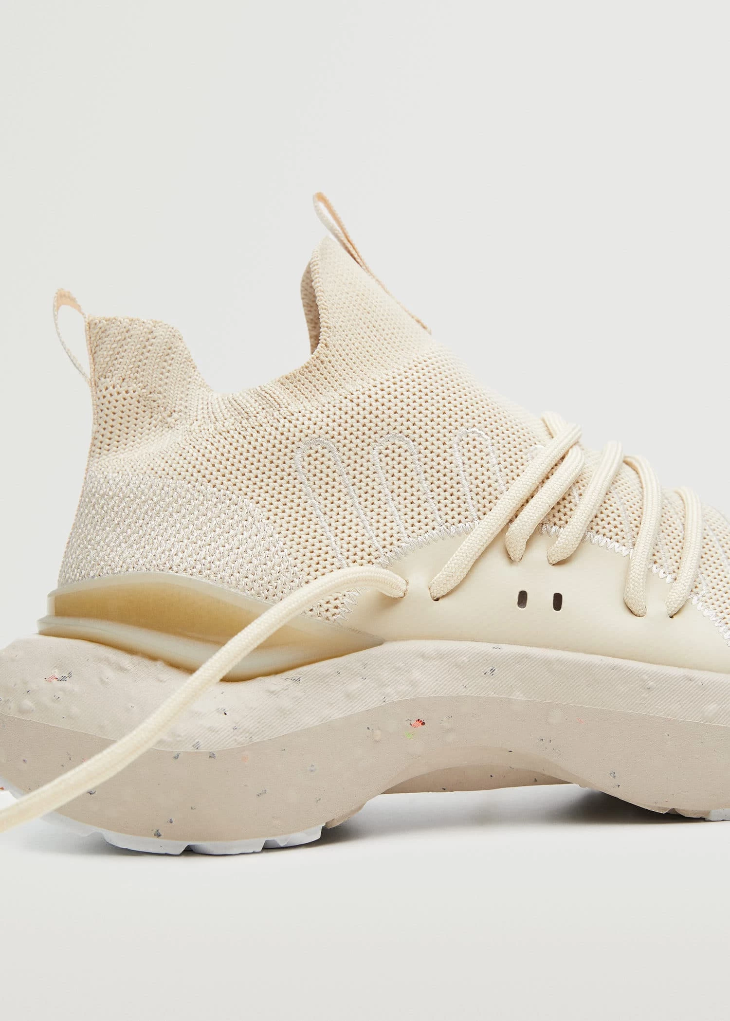 Contrast Sole Sneakers Beige 7 Contrast Sole Sneakers Beige - Image 5