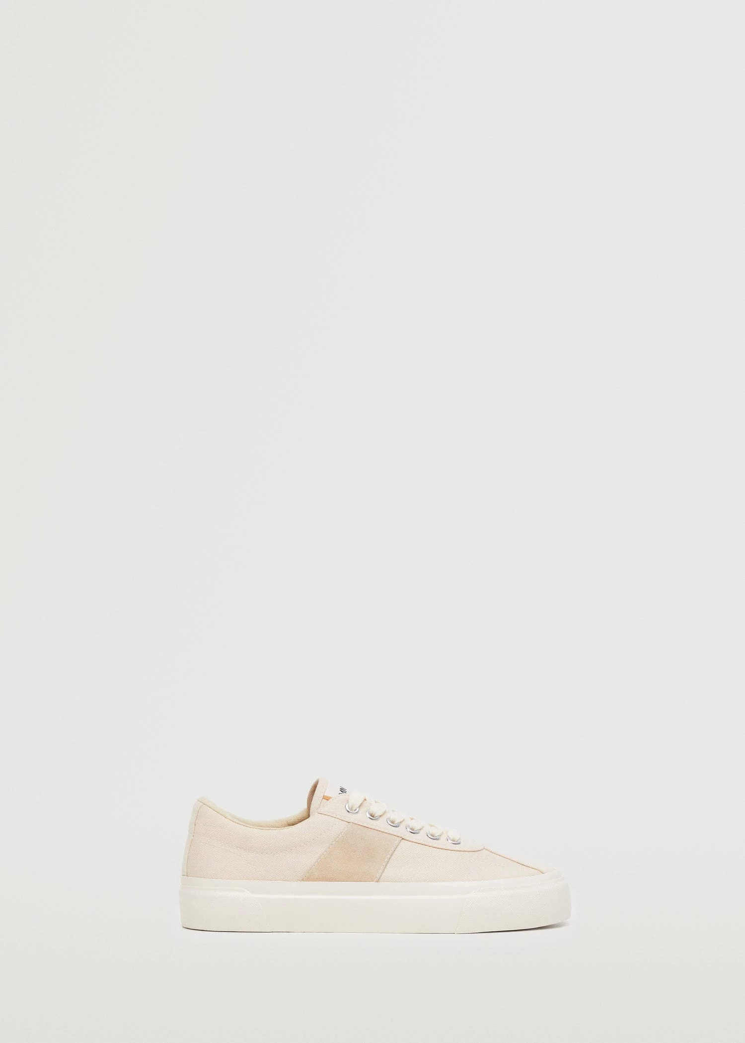 Lace-up Cotton Sneakers Ecru 2 Lace-up Cotton Sneakers Ecru
