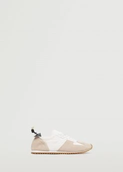 Leather Mixed Sneakers Black