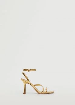 Mango Shoes Sales 39 Strappy Heeled Sandals Gold