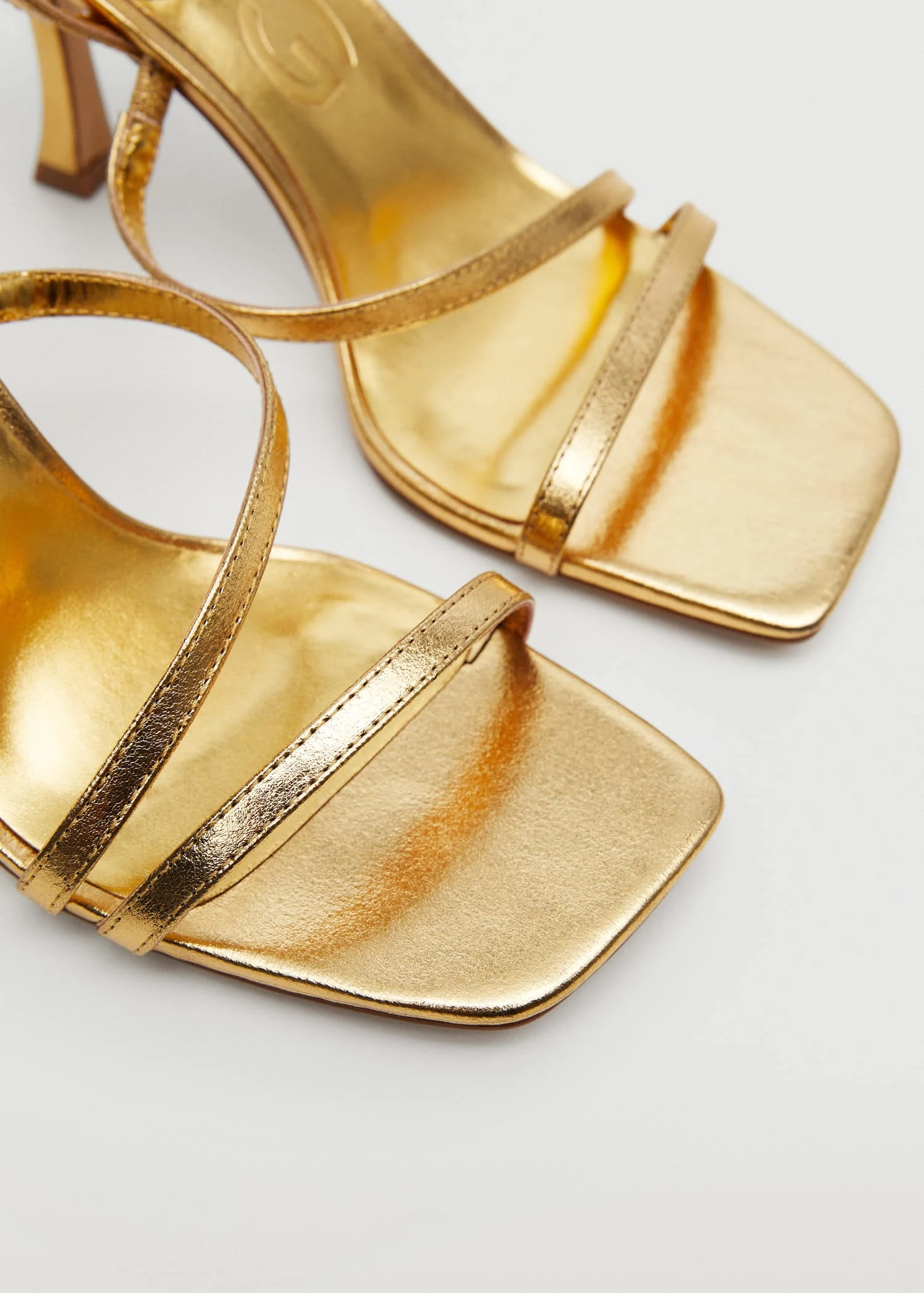 Strappy Heeled Sandals Gold 5 Strappy Heeled Sandals Gold - Image 3