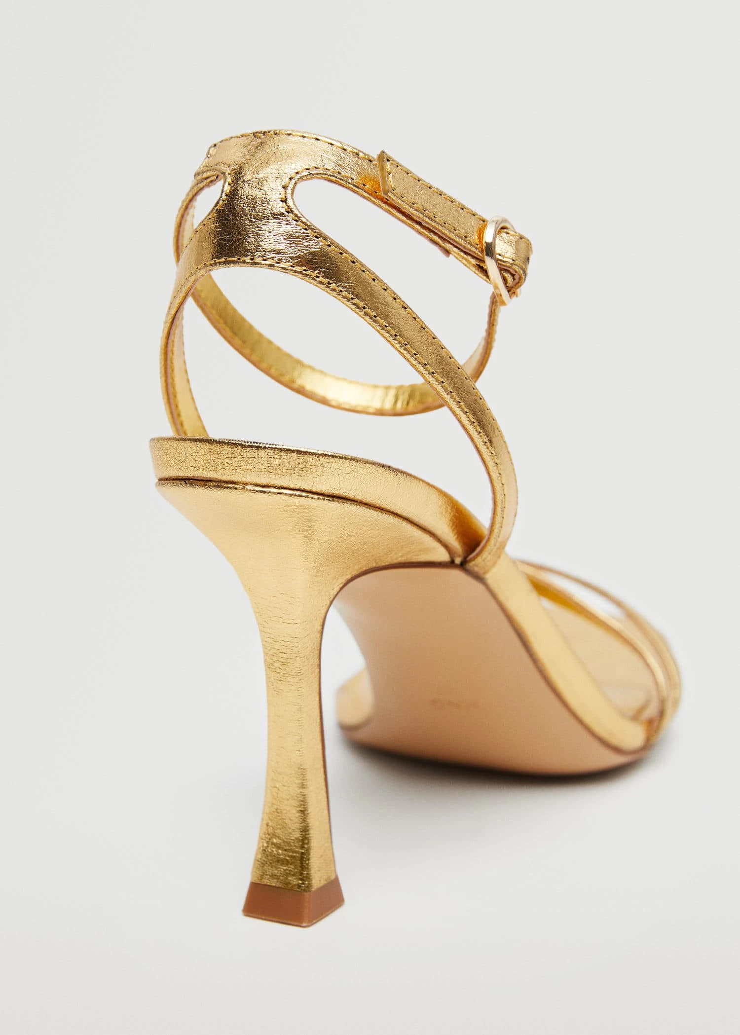 Strappy Heeled Sandals Gold 6 Strappy Heeled Sandals Gold - Image 4