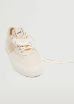 Lace-up Cotton Sneakers Ecru 19 Lace-up Cotton Sneakers Ecru -Mango Shoes Sales unnamed file 50