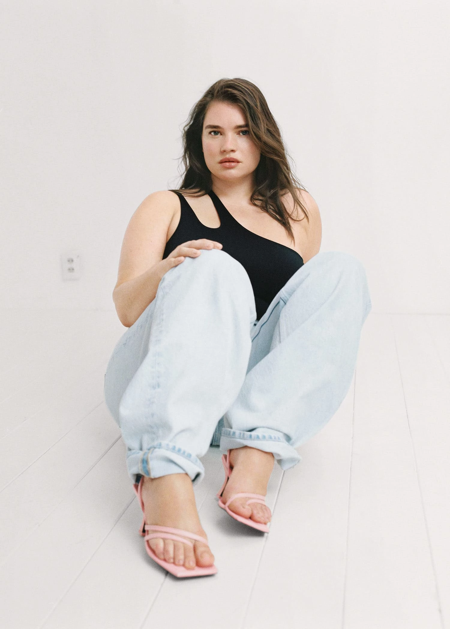 Straps Heel Leather Sandals Pastel Pink 3 Straps Heel Leather Sandals Pastel Pink