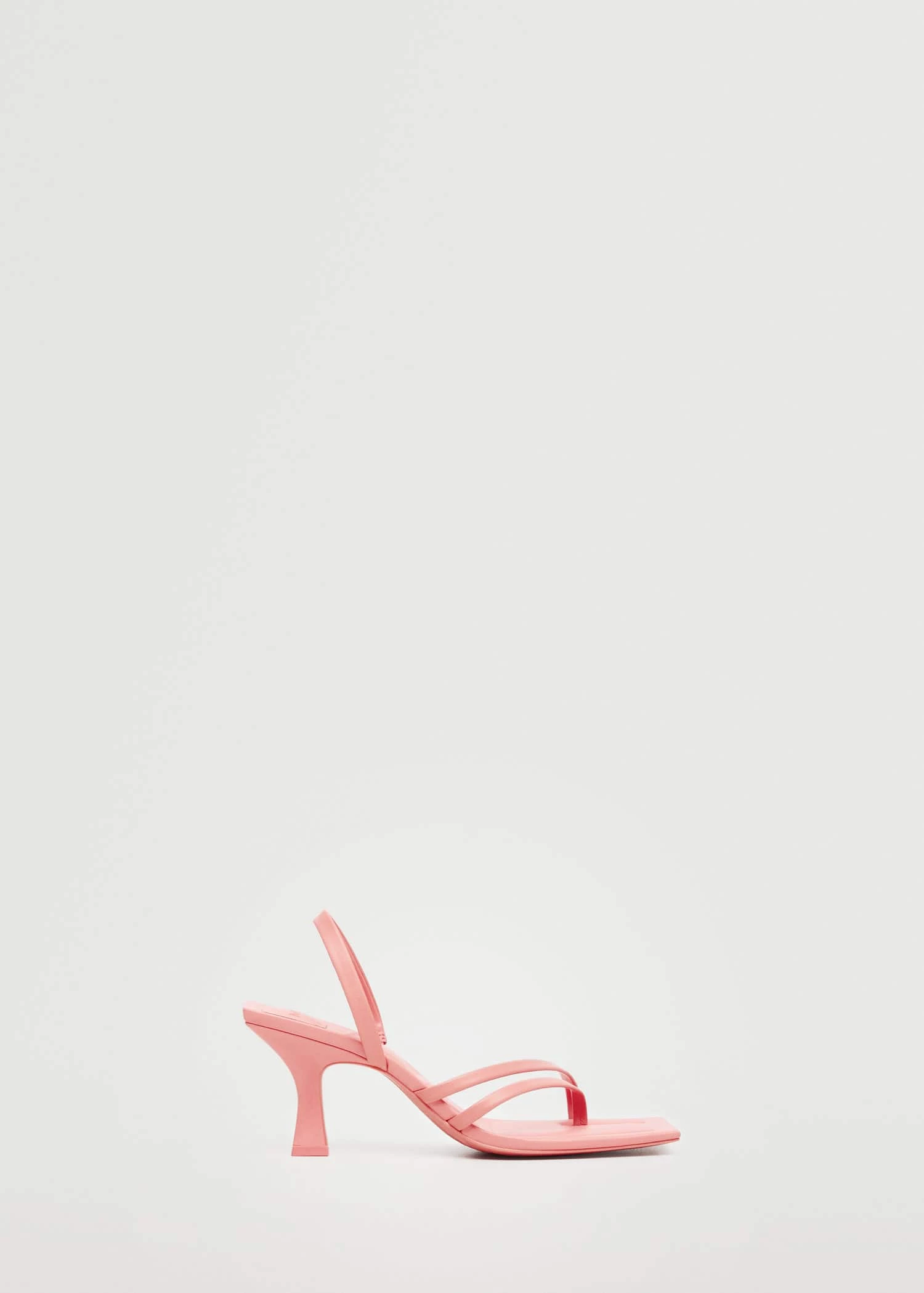 Straps Heel Leather Sandals Pastel Pink 4 Straps Heel Leather Sandals Pastel Pink - Image 2