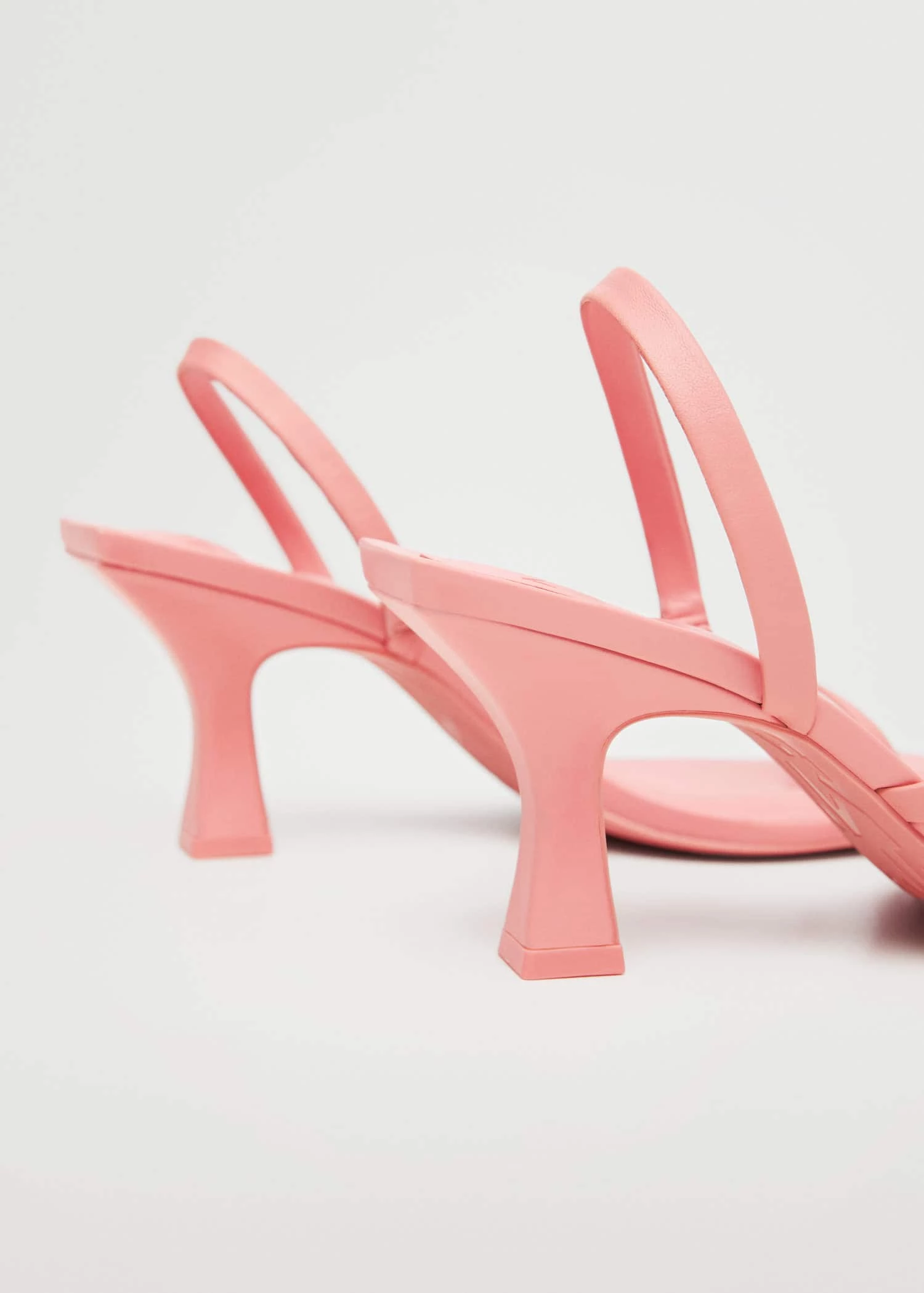 Straps Heel Leather Sandals Pastel Pink 6 Straps Heel Leather Sandals Pastel Pink - Image 4