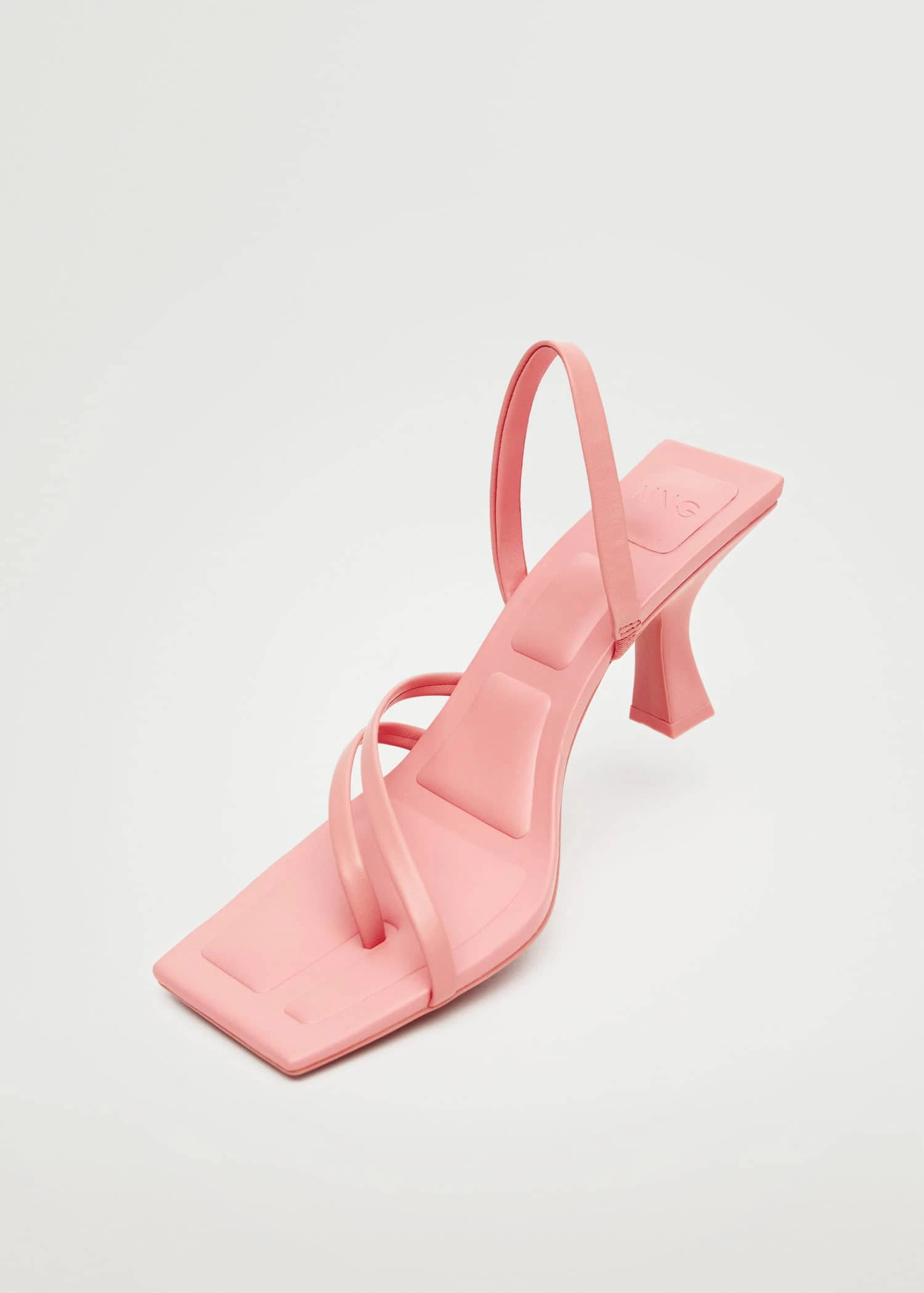 Straps Heel Leather Sandals Pastel Pink 7 Straps Heel Leather Sandals Pastel Pink - Image 5