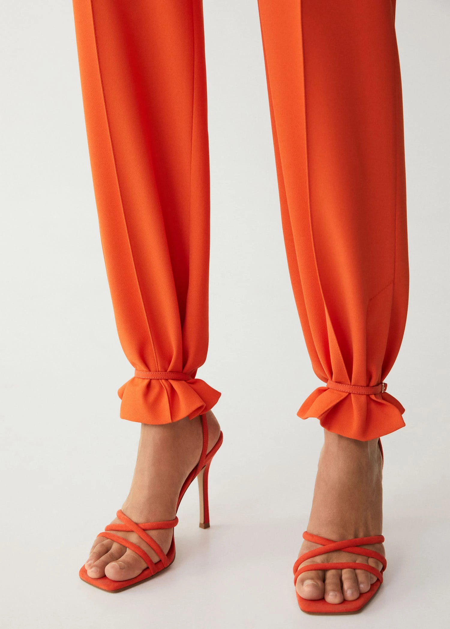 Strappy Heeled Sandals Coral Red 3 Strappy Heeled Sandals Coral Red