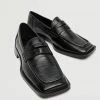 Square-toe Moccasin Black -Mango Shoes Sales unnamed file 595