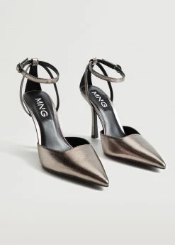 Ankle-cuff Pointed Toe Shoes Dark Silver -Mango Shoes Sales unnamed file 607