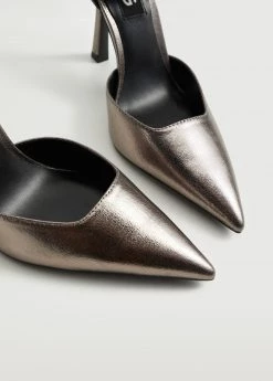 Ankle-cuff Pointed Toe Shoes Dark Silver -Mango Shoes Sales unnamed file 609