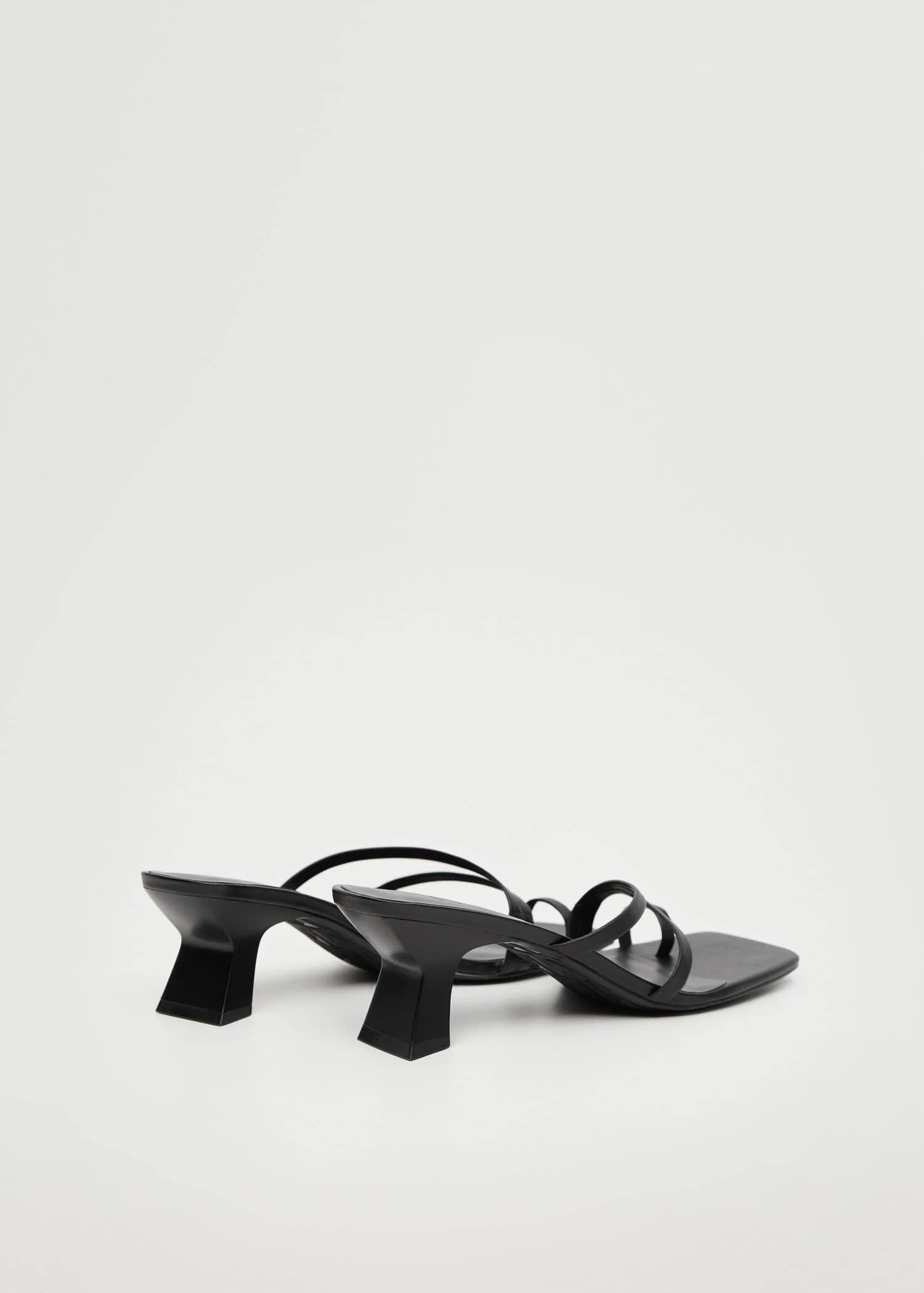 Straps Heel Leather Sandals Black 13 Straps Heel Leather Sandals Black - Image 11
