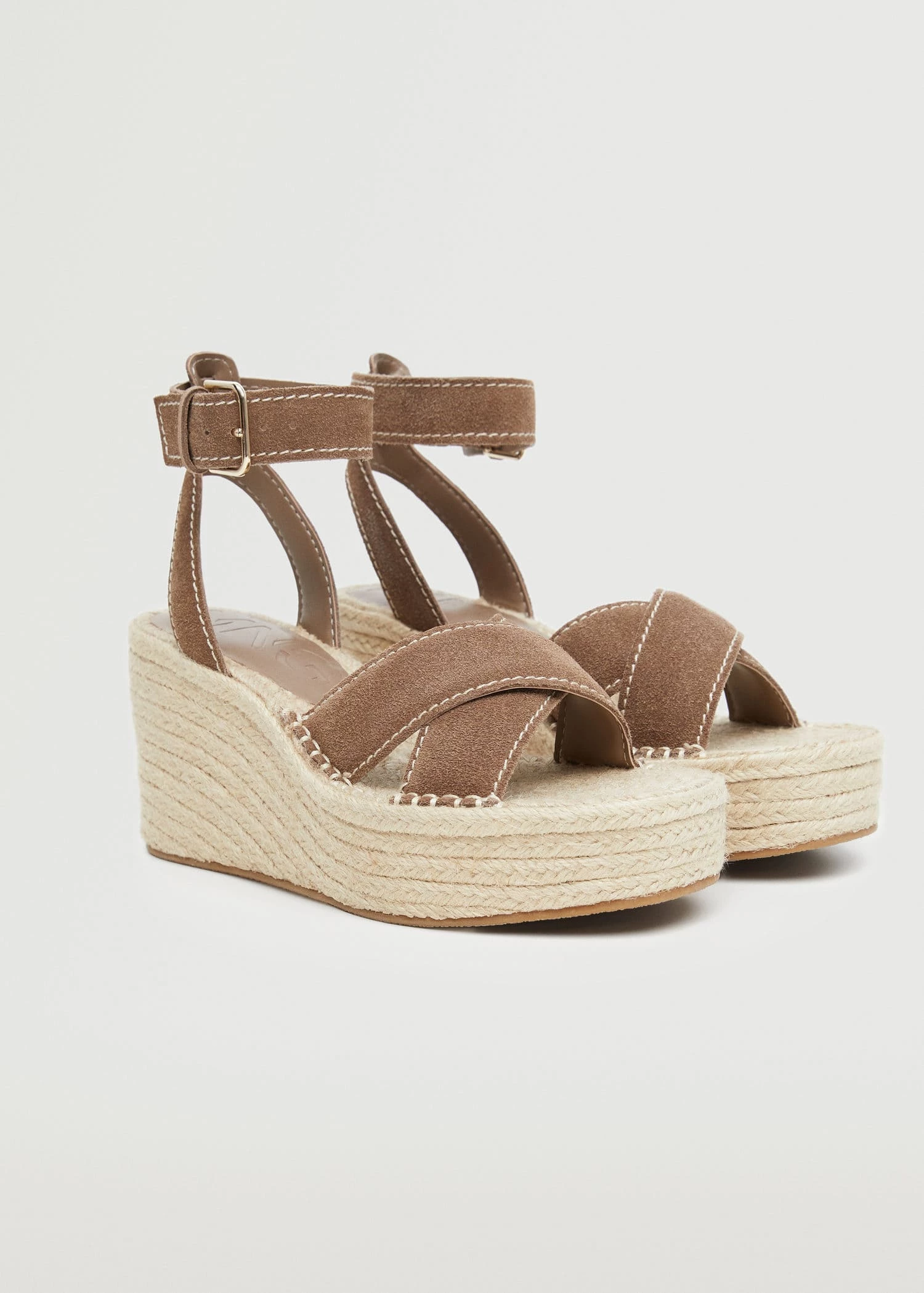 Leather Wedge Sandals Light/pastel Brown 4 Leather Wedge Sandals Light/pastel Brown - Image 2