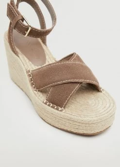 Leather Wedge Sandals Light/pastel Brown 10 Leather Wedge Sandals Light/pastel Brown -Mango Shoes Sales unnamed file 697