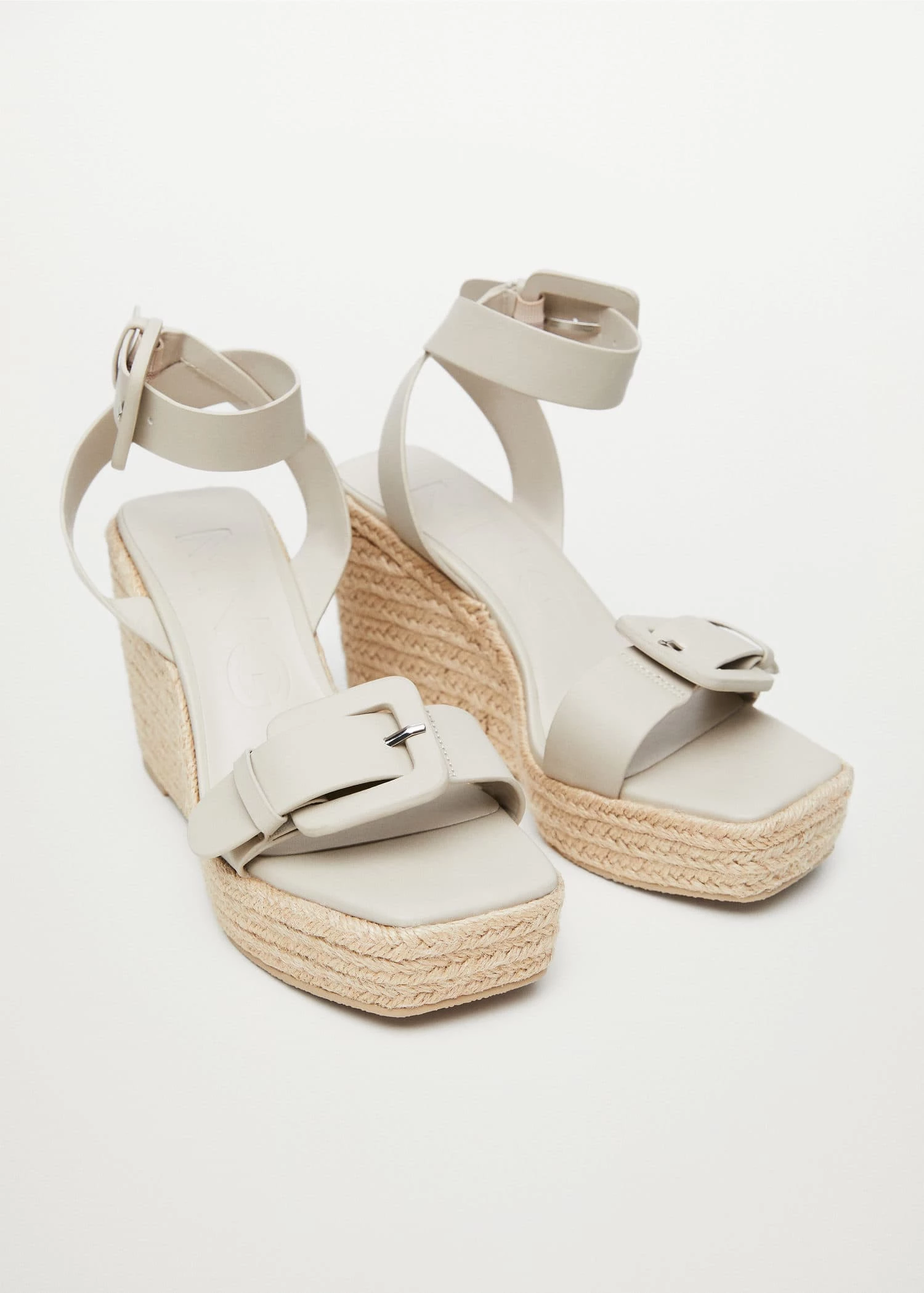 Wedge Buckle Sandals Ice Grey 4 Wedge Buckle Sandals Ice Grey - Image 2