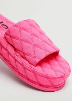 Platform Quilted Sandals Neon Pink -Mango Shoes Sales unnamed file 754