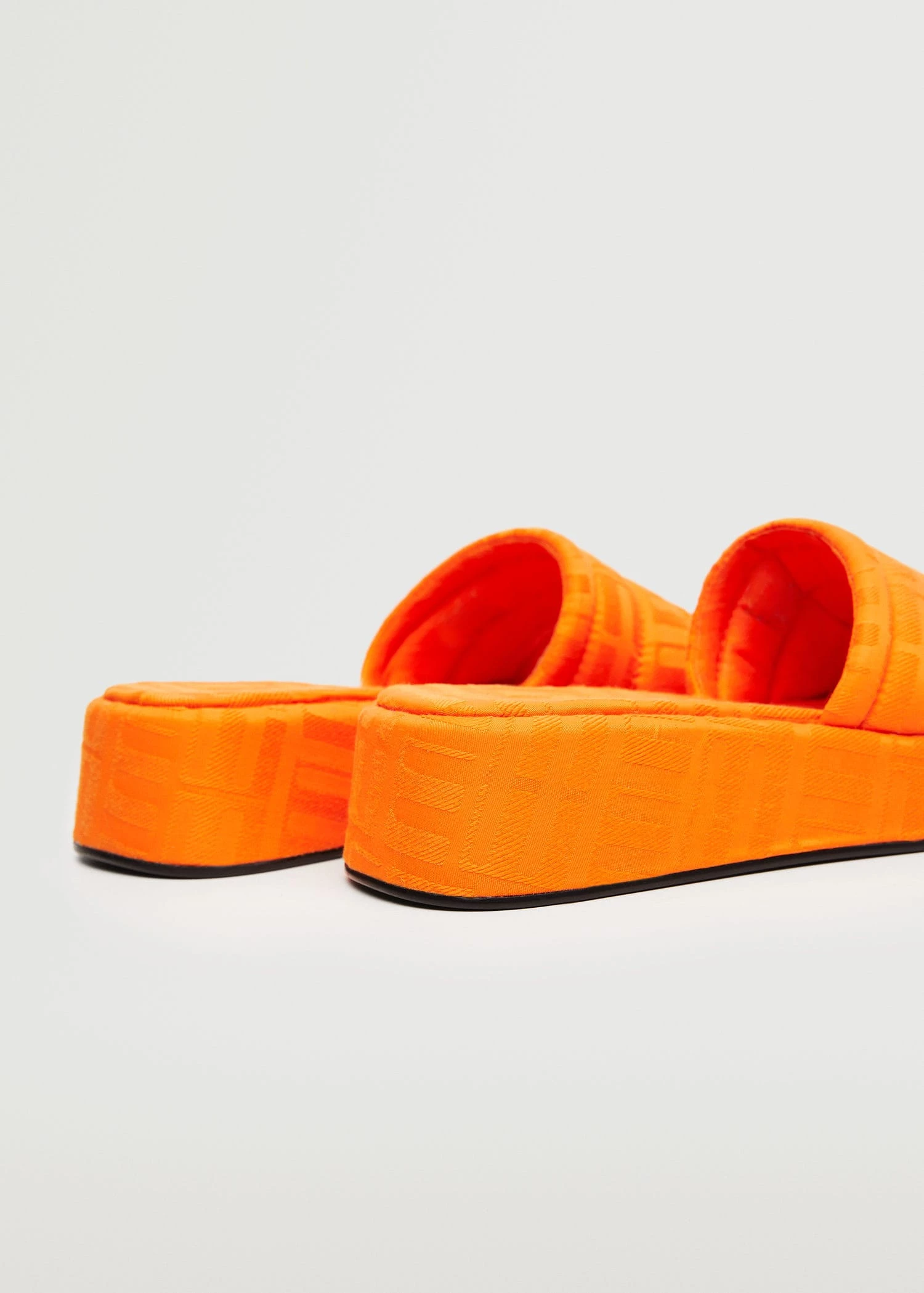 Platform Quilted Sandals Orange 6 Platform Quilted Sandals Orange - Image 4