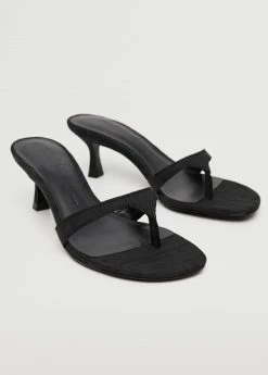 Heel Non-structured Sandals Black -Mango Shoes Sales unnamed file 808