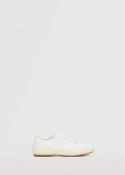 Lace-up Cotton Sneakers White