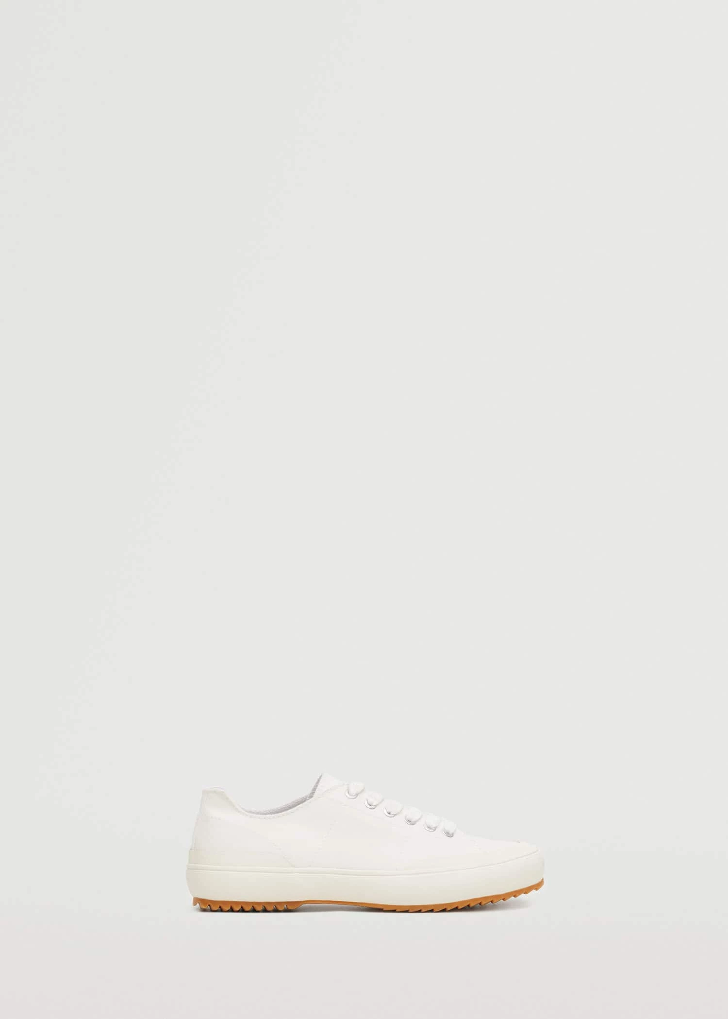 Lace-up Cotton Sneakers White 3 Lace-up Cotton Sneakers White