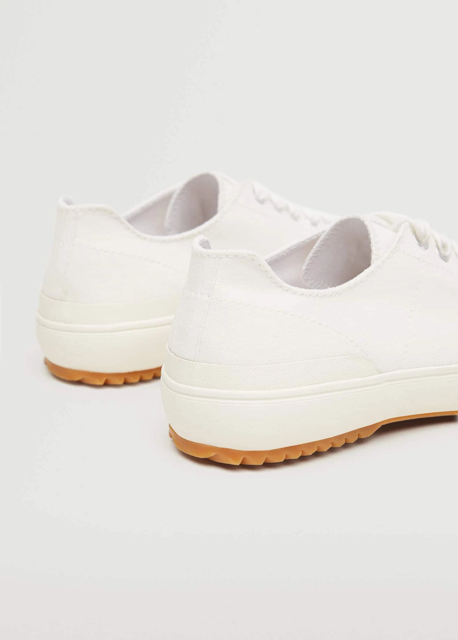 Lace-up Cotton Sneakers White 5 Lace-up Cotton Sneakers White - Image 3