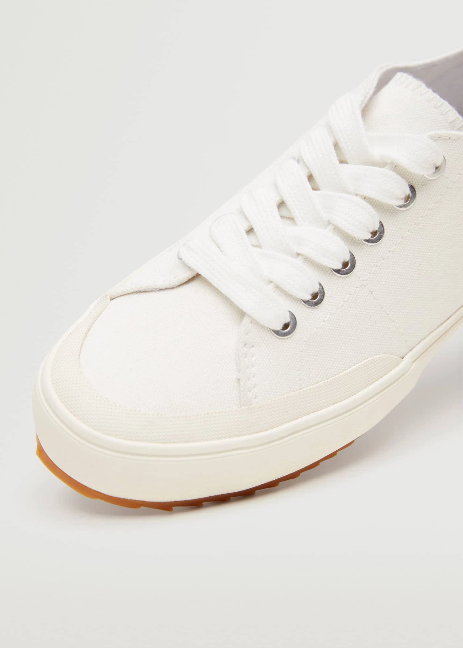 Lace-up Cotton Sneakers White 7 Lace-up Cotton Sneakers White - Image 5