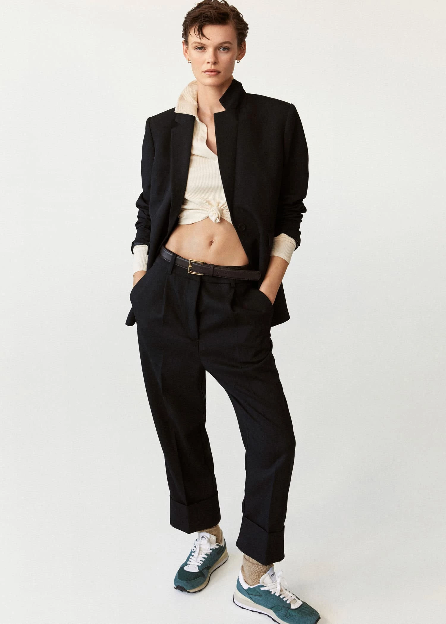 Lace-up Leather Sneakers Beige 3 Lace-up Leather Sneakers Beige