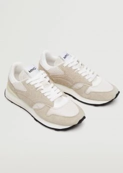 Lace-up Leather Sneakers Beige 23 Lace-up Leather Sneakers Beige -Mango Shoes Sales unnamed file 826