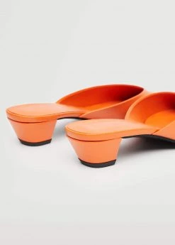 Heel Leather Mules Orange -Mango Shoes Sales unnamed file 834