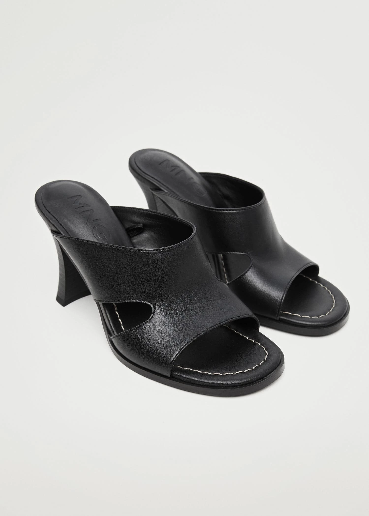 Heel Leather Sandals Black 5 Heel Leather Sandals Black - Image 3