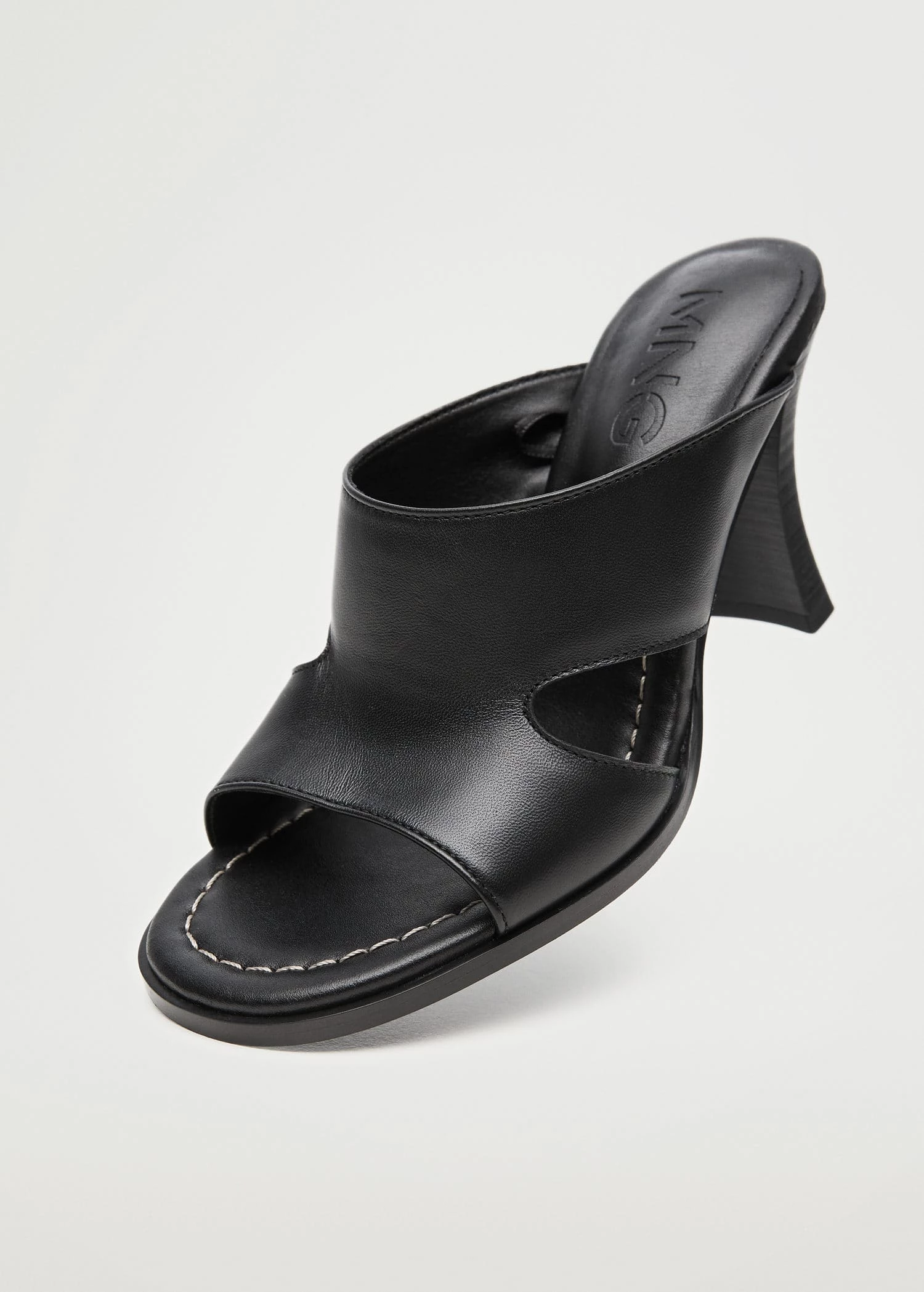 Heel Leather Sandals Black 8 Heel Leather Sandals Black - Image 6