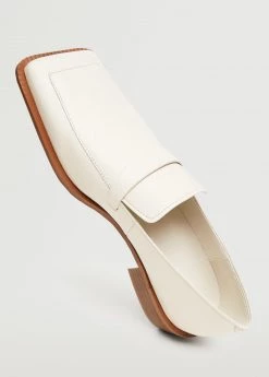 Leather Pointed Loafers Vanilla -Mango Shoes Sales unnamed file 913