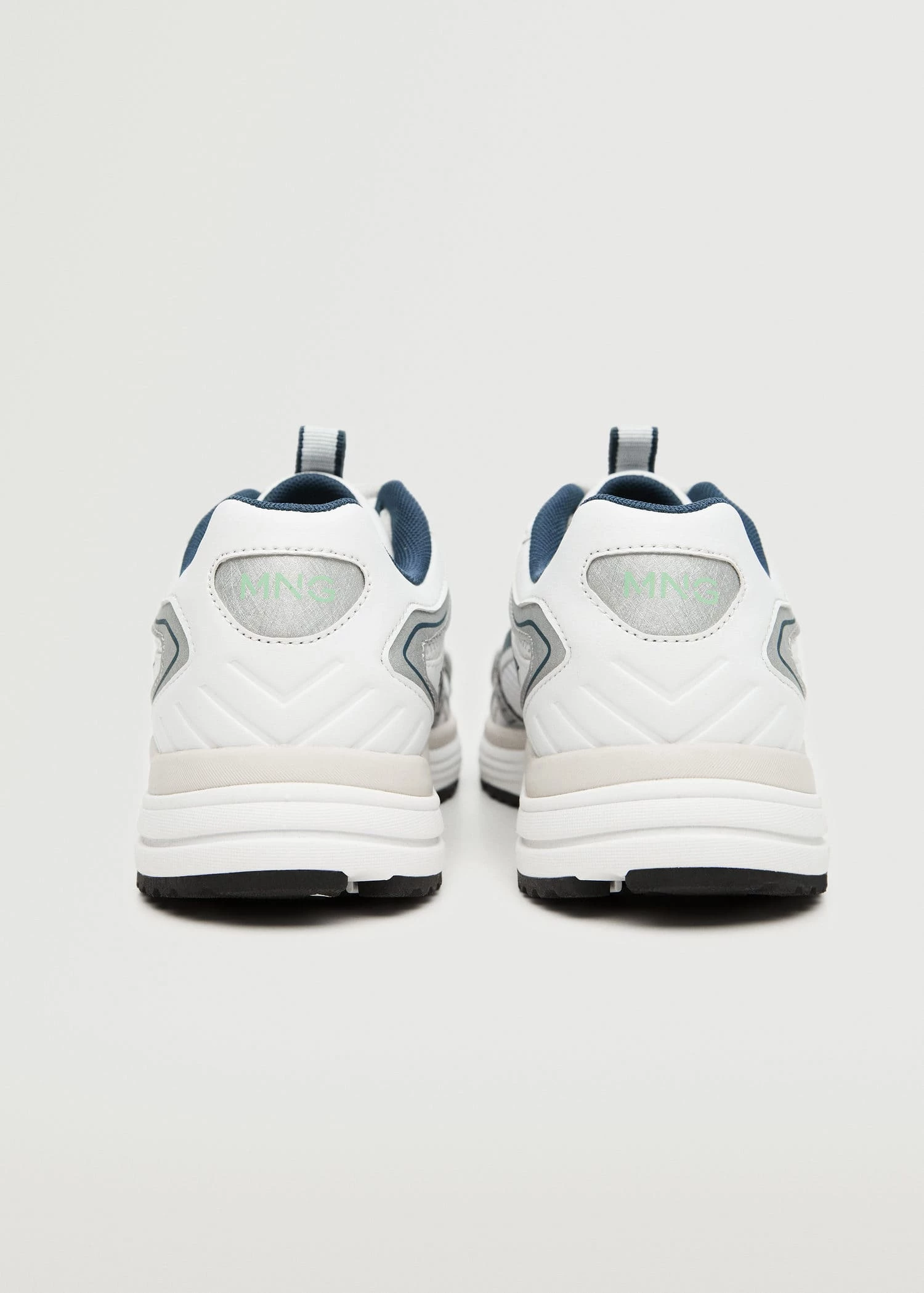 Lace-up Mixed Sneakers Silver 5 Lace-up Mixed Sneakers Silver - Image 3