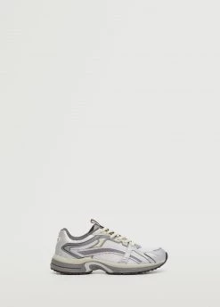 Lace-up Mixed Sneakers Silver 19 Lace-up Mixed Sneakers Silver -Mango Shoes Sales unnamed file 924