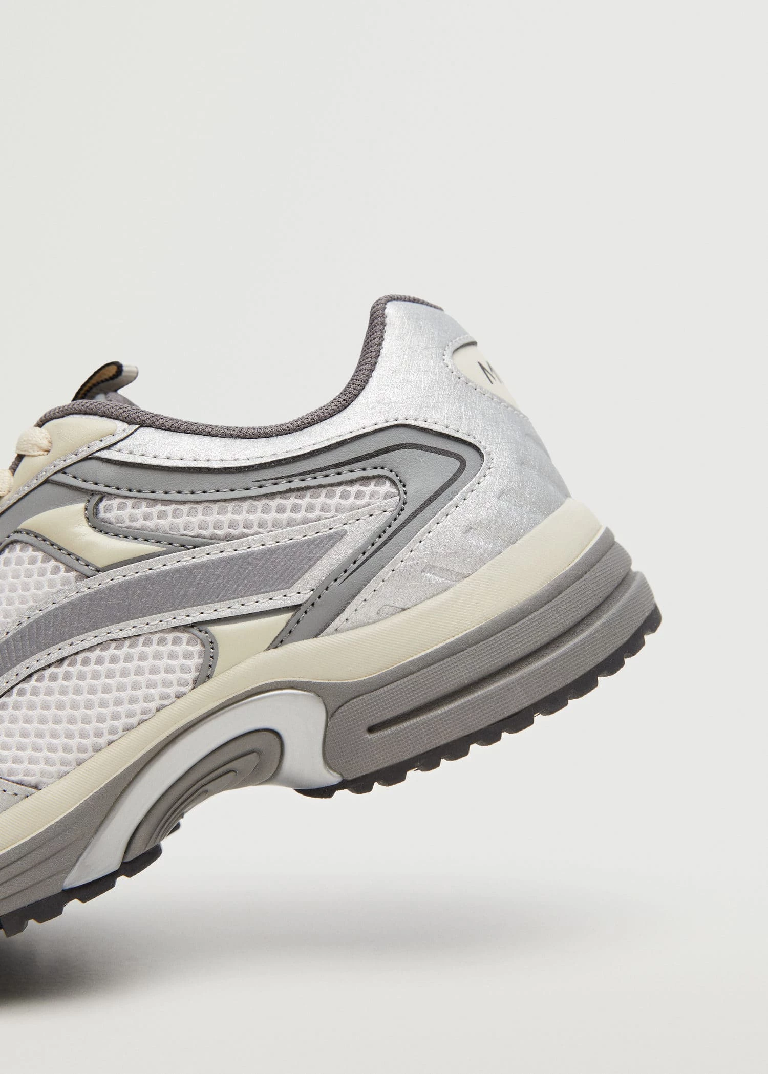 Lace-up Mixed Sneakers Silver 10 Lace-up Mixed Sneakers Silver - Image 8