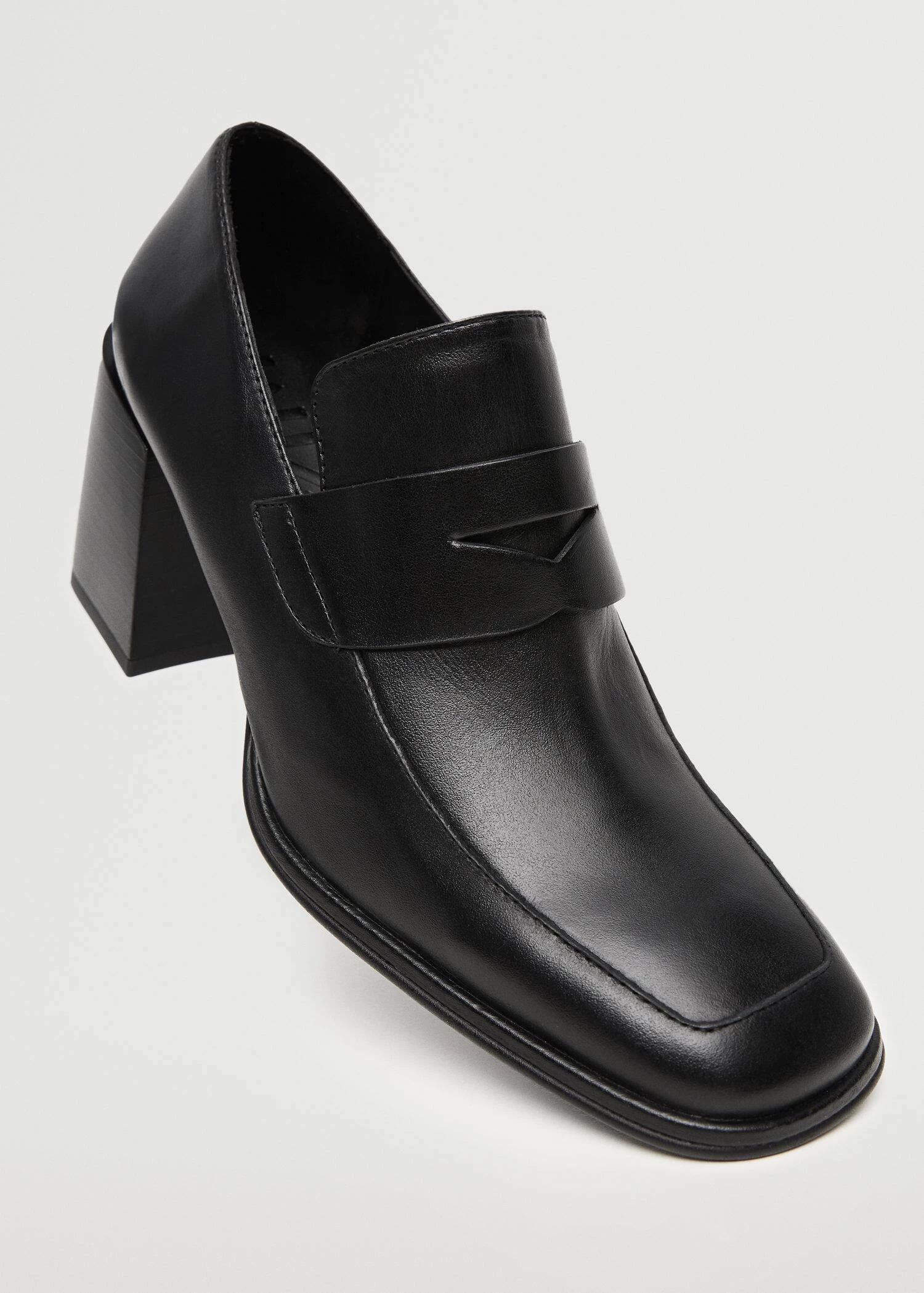 Heel Leather Shoes Black 7 Heel Leather Shoes Black - Image 6