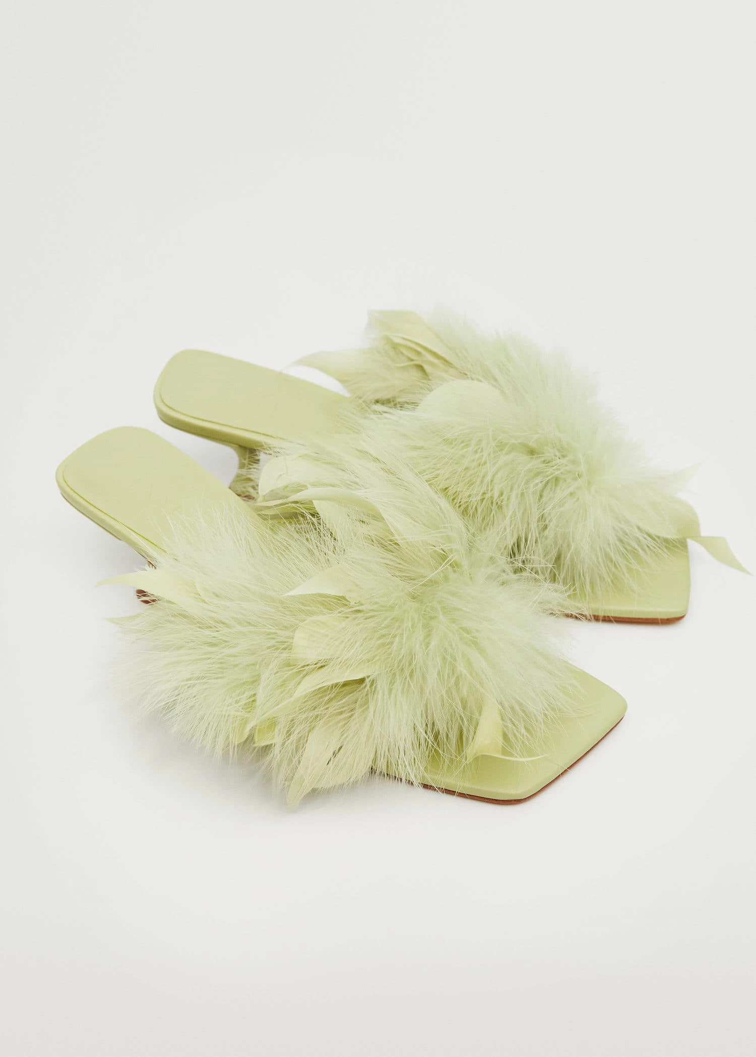 Feather Leather Sandals Pastel Green 5 Feather Leather Sandals Pastel Green - Image 3